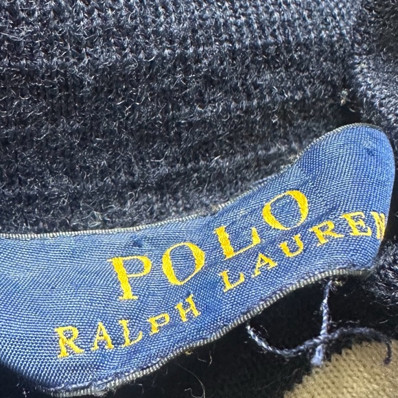 Boys Polo Ralph Lauren Navy Blue Baseball Bomber Snap Front Wool Blend Jacket - Picture 9 of 10